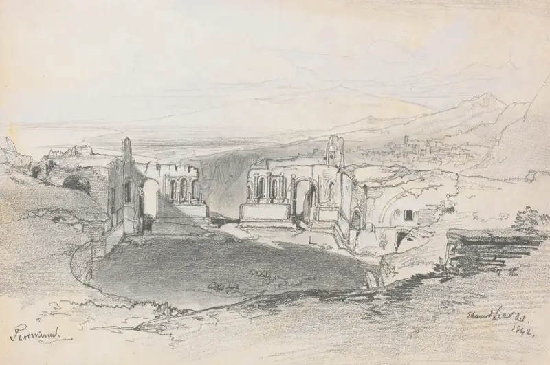 Amfiteatern, Taormina, Sicilien av Edward Lear