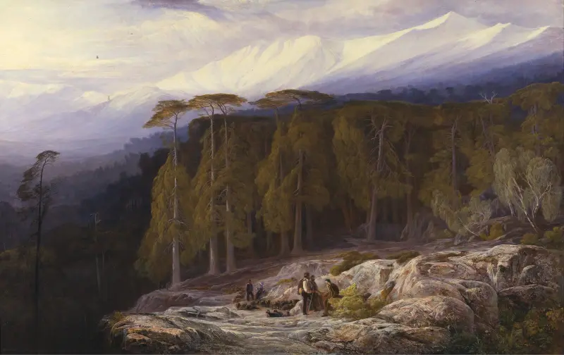 The Forest of Valdoniello, Corsica av Edward Lear