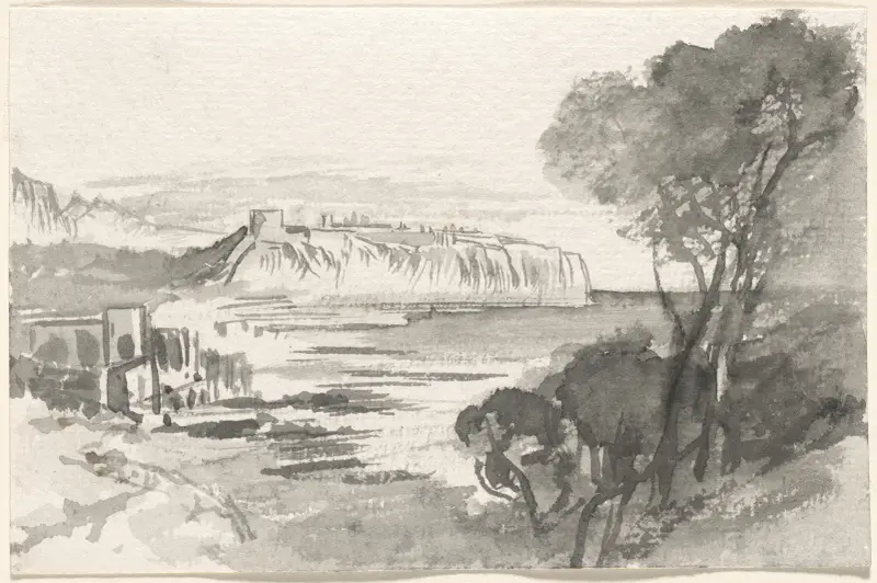 Blick über eine Bucht (Monaco) von Edward Lear