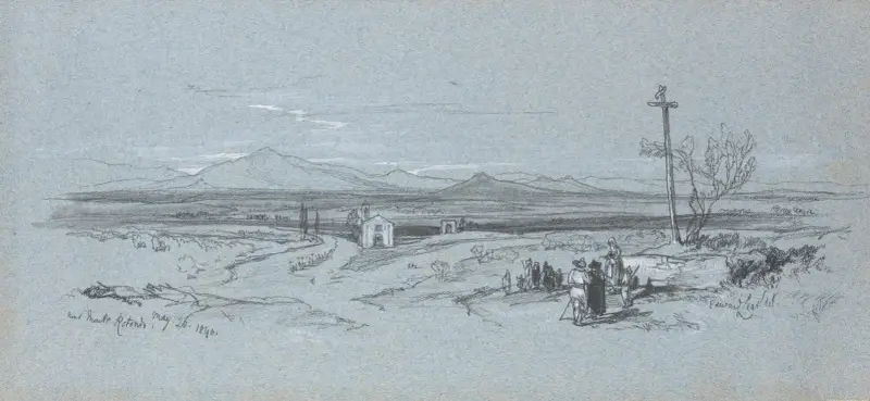 Vy nära Monto Rotondo, Italien av Edward Lear