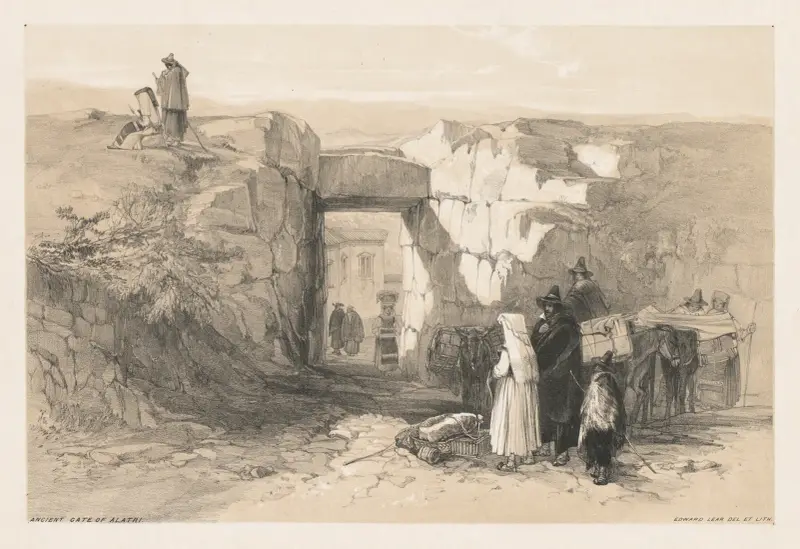 Views of Rome and Its Environs; Ancient Gate of Alatri av Edward Lear