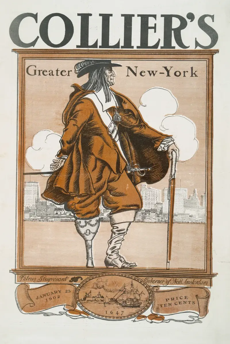 Collier’s Greater New York, Petrus Stuyvesant, Governor of New Amsterdam, 1647 av Edward Penfield