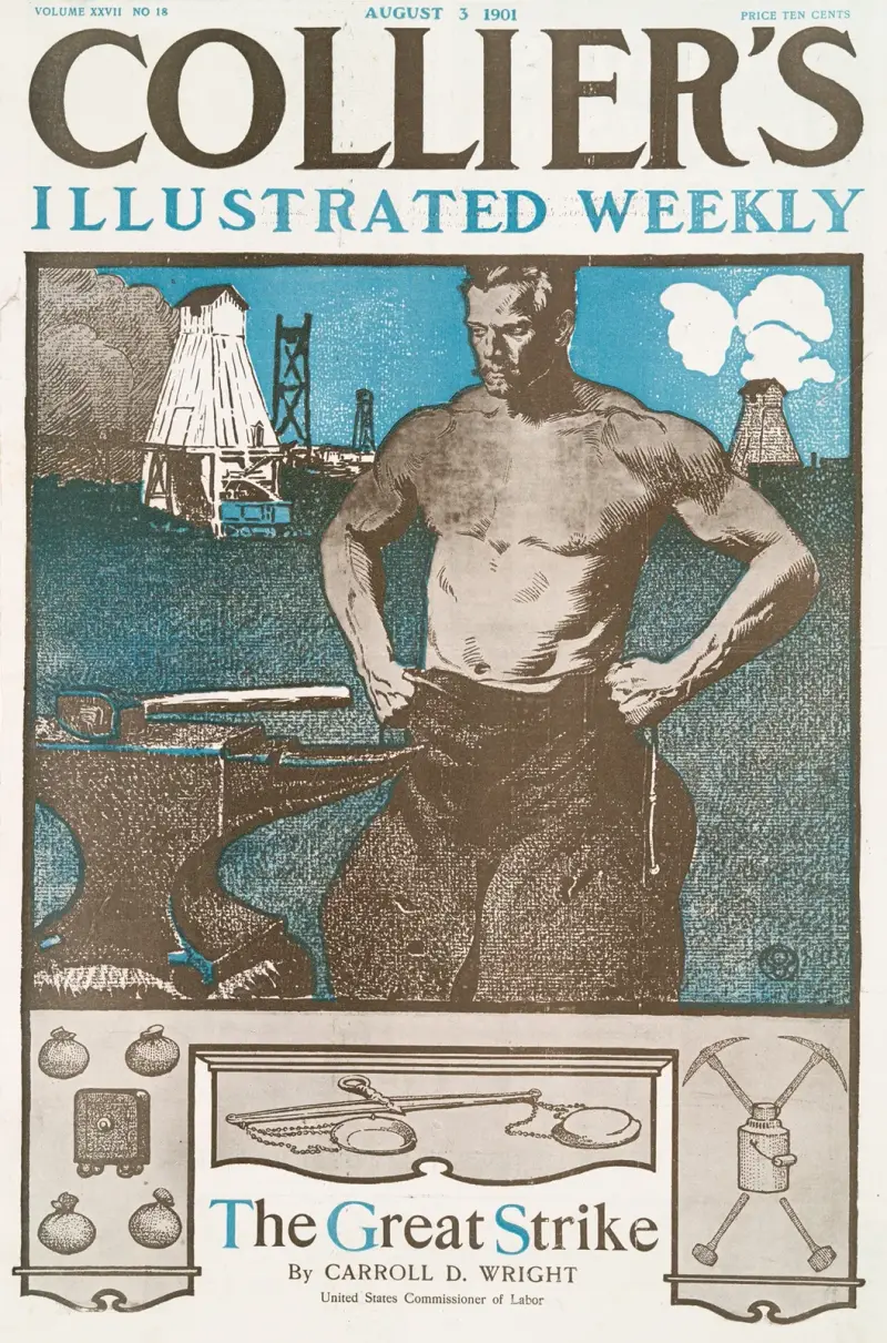 Collier’s Illustrated Weekly, The Great Strike By Carrol D. Wright av Edward Penfield