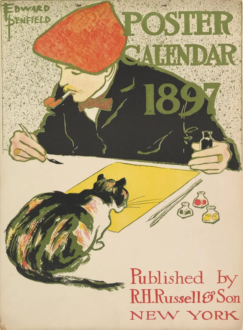 Omslag för 1897 års kalender av Edward Penfield