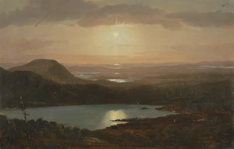 Eagle Lake sedd från Cadillac Mountain, Mount Desert Island, Maine av Frederic Edwin Church