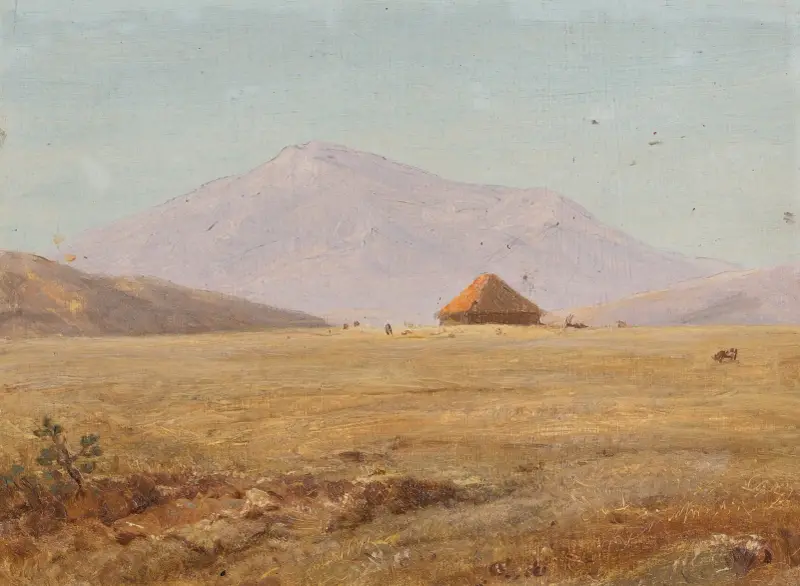 Ecuador, bergsplatå med hydda av Frederic Edwin Church