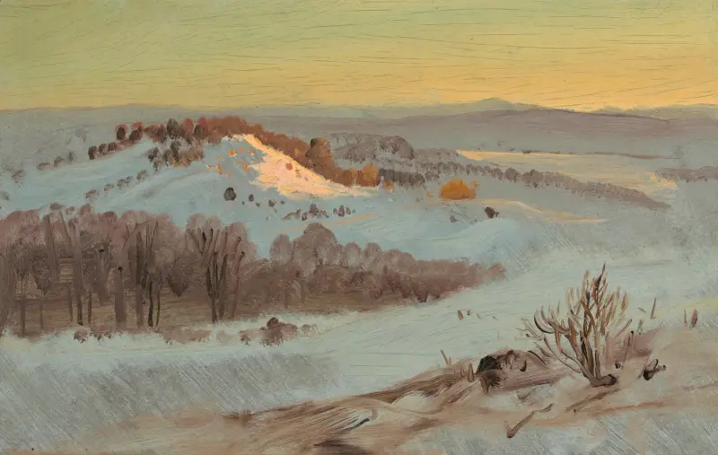 Hudson Valley, New York i vinter av Frederic Edwin Church