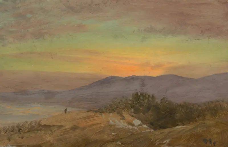 Hudson Valley, solnedgång av Frederic Edwin Church
