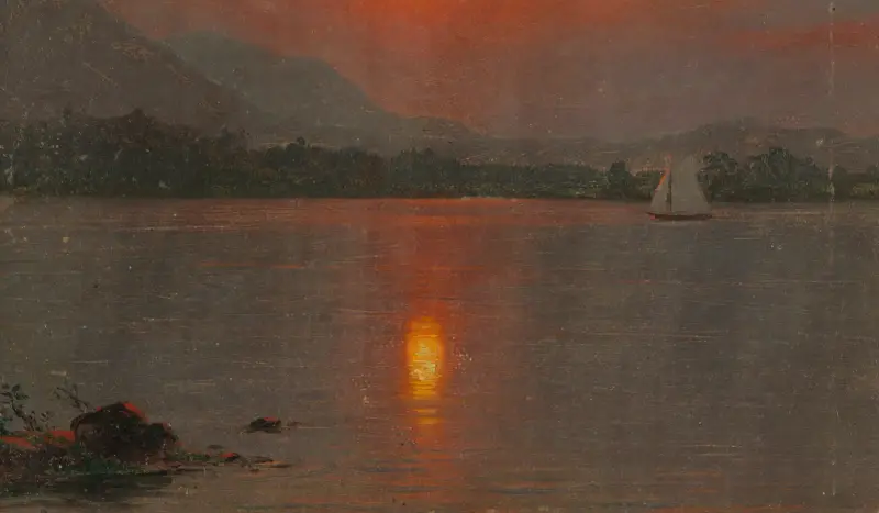 Lake Millinocket, solnedgång av Frederic Edwin Church