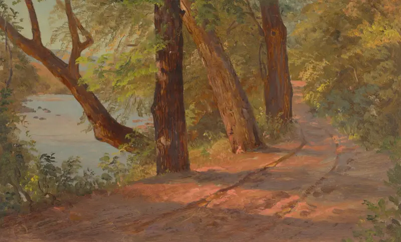 Landskap från Nordamerika (Väg vid en sjö) av Frederic Edwin Church
