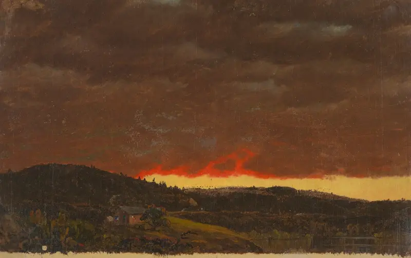 Landskap, solnedgång av Frederic Edwin Church