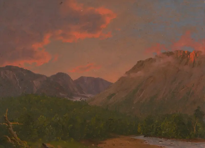 Bergslandskap vid solnedgång av Frederic Edwin Church