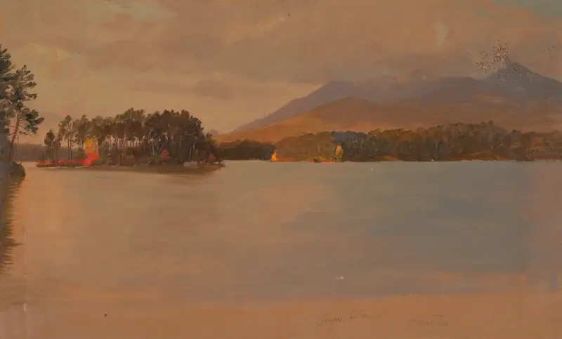 Mount Katahdin från Togue Pond av Frederic Edwin Church