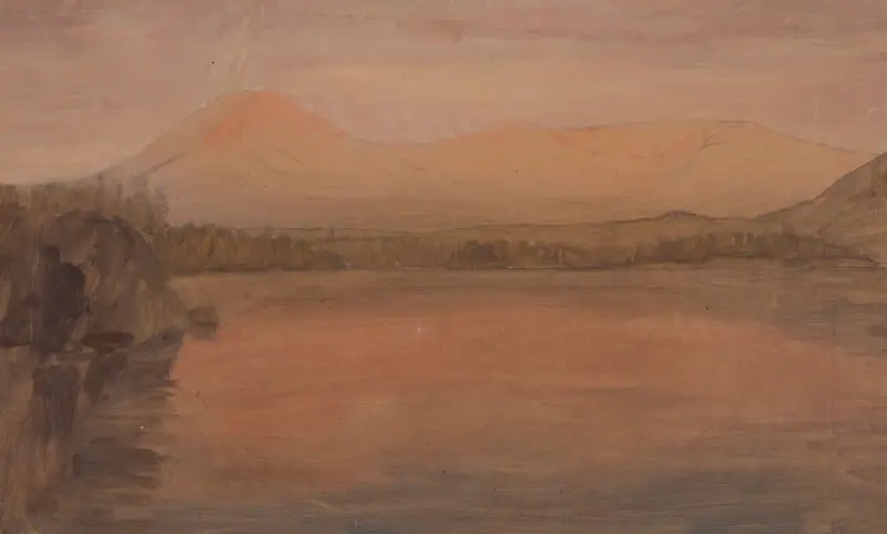 Katahdin och Turner från Katahdin Lake av Frederic Edwin Church