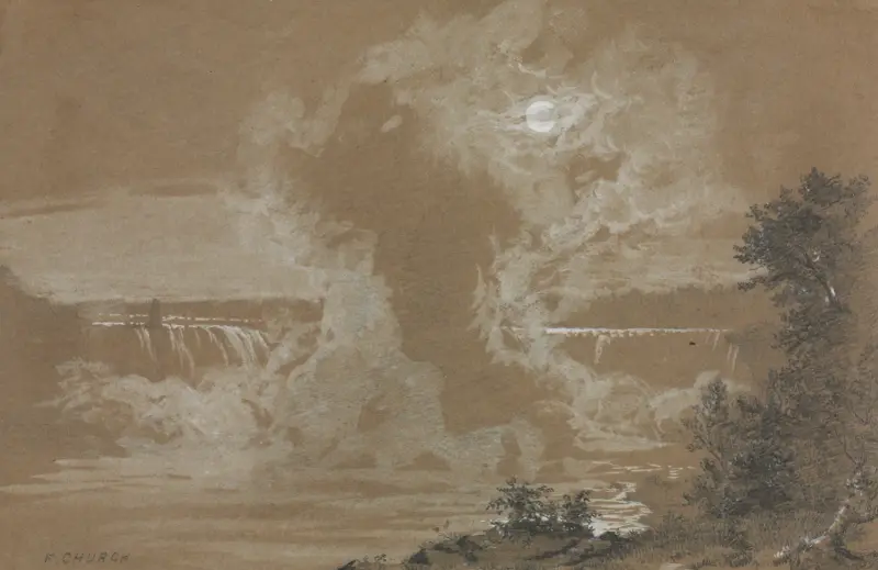 Niagarafallen i månsken av Frederic Edwin Church