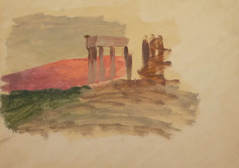 Snabb skiss av templet i Korinth av Frederic Edwin Church