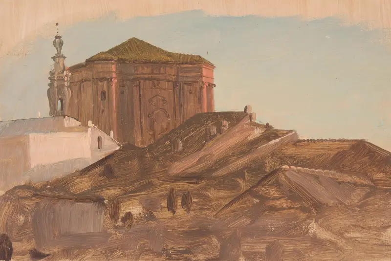 Tak nära Sant'Andrea delle Fratte från Pincio, Rom av Frederic Edwin Church
