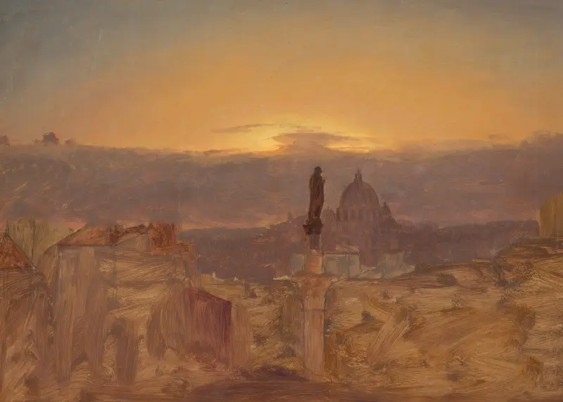 Peterskyrkan från Pincio, Rom av Frederic Edwin Church