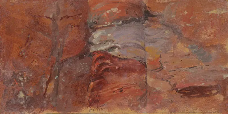 Studie av klippor, Petra av Frederic Edwin Church