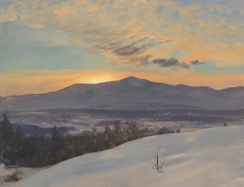Solnedgång över Hudson Valley, vinter av Frederic Edwin Church