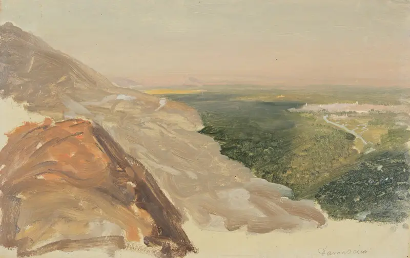 Vy över en slätt med Damaskus, Syrien, från bergen av Frederic Edwin Church