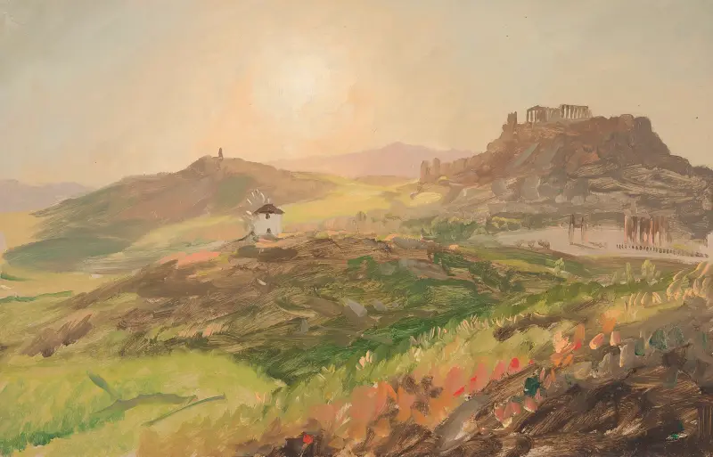 Utsikt över Akropolis, Aten av Frederic Edwin Church