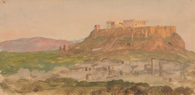 Vy över Akropolis från söder, Aten av Frederic Edwin Church