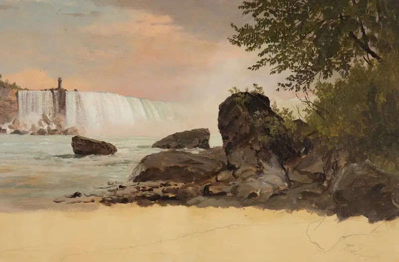 Blick auf die kanadischen Fälle und Goat Island von Frederic Edwin Church