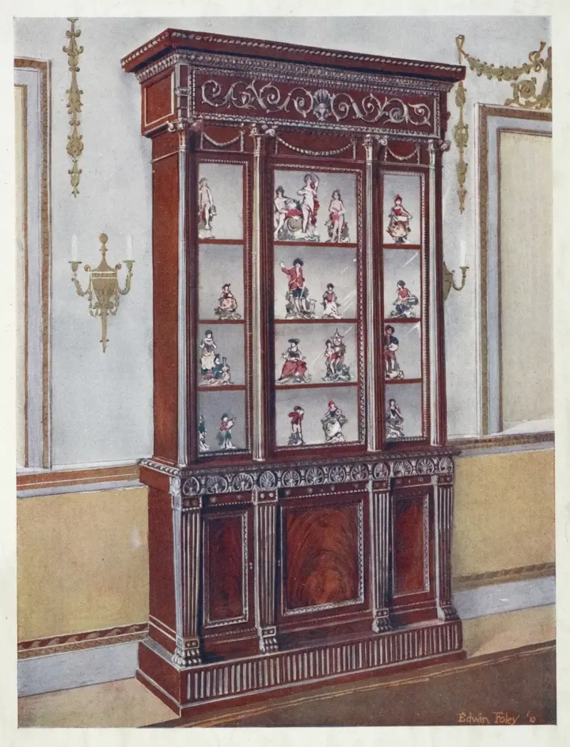 Carved mahogany China cases av Edwin Foley