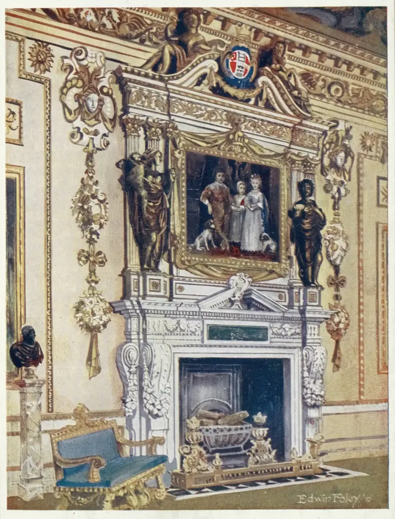 Kakelugnsomfattning i Double Cube Room, Wilton House av Edwin Foley