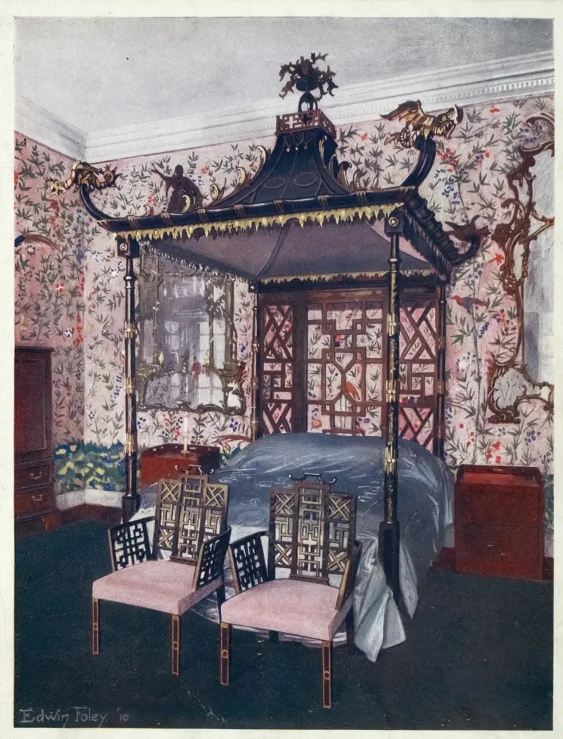 The Chippendale Chinese room at Badminton House av Edwin Foley
