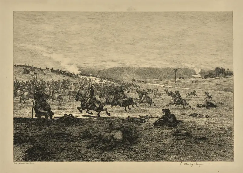 Ein Kavallerieangriff, 1876 von Edwin Forbes