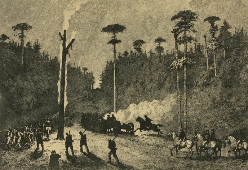 En nattmarsch av Edwin Forbes