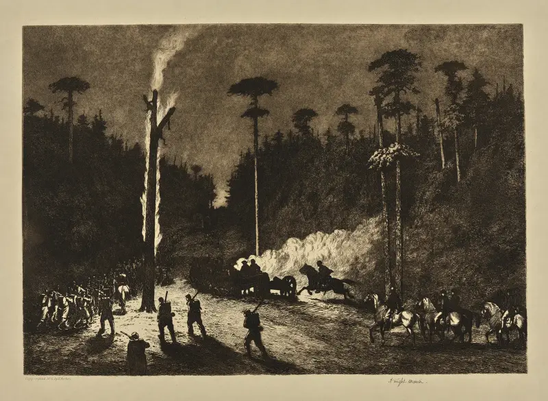 En nattmarsch av Edwin Forbes