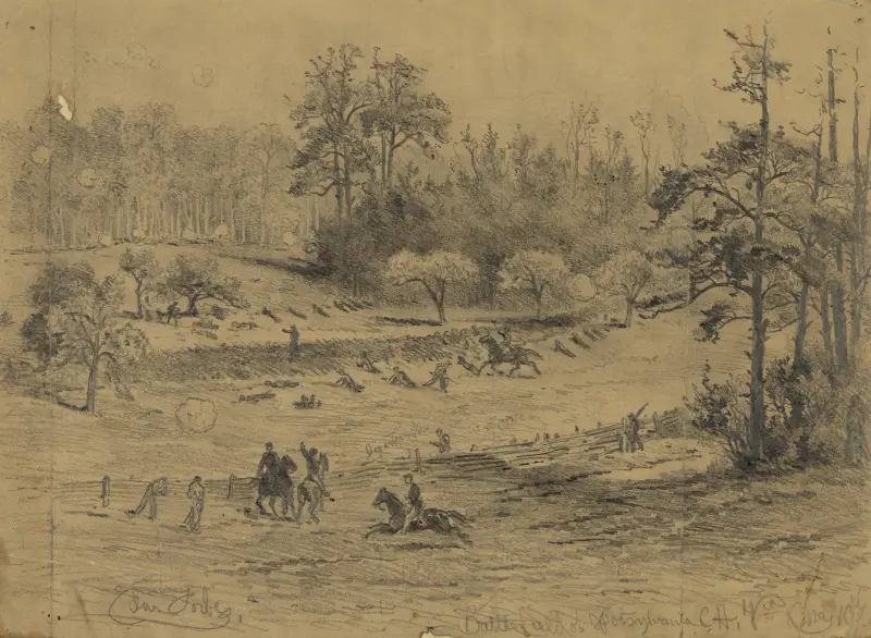 Slaget vid Spotsylvania C.H. 10 maj 1864 av Edwin Forbes