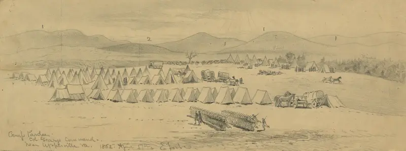 Camp Pardee–Col. Gearys command–near Upperville, Va. av Edwin Forbes