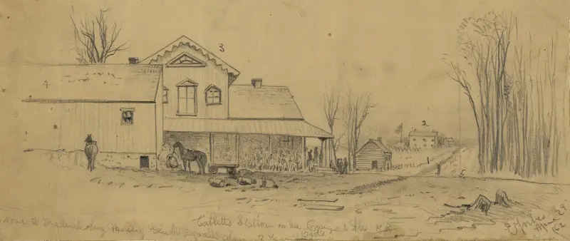 Catlett’s Station on the Orange & Alex. R.R. av Edwin Forbes