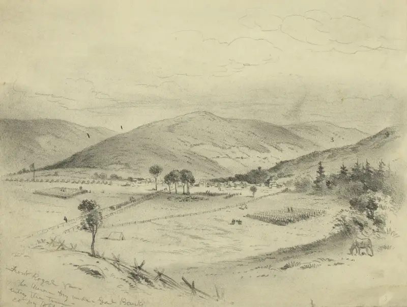 Front Royal Va.–The Union Army under Banks entering the town av Edwin Forbes