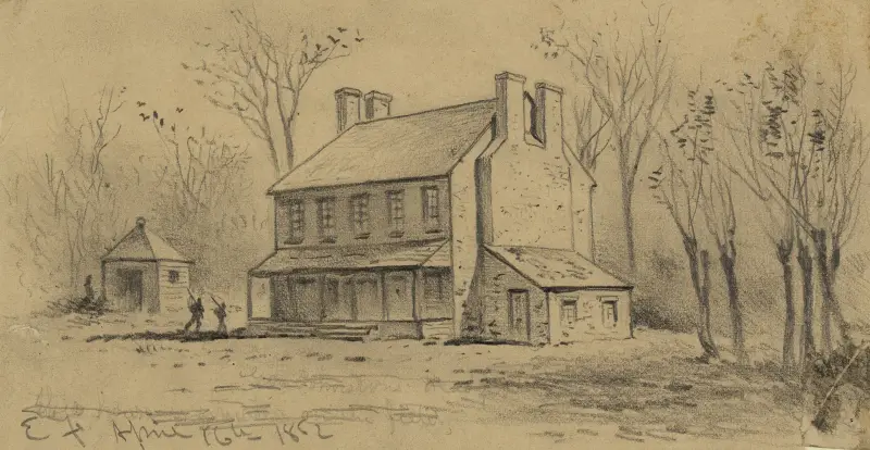 Hauptquartier von General Jos. E. Johnston während der Schlacht am First Bull Run von Edwin Forbes