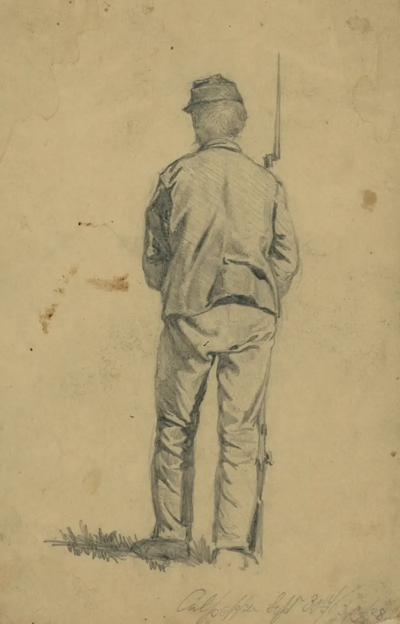 Vaktpost vid Culpeper Court House, Virginia av Edwin Forbes