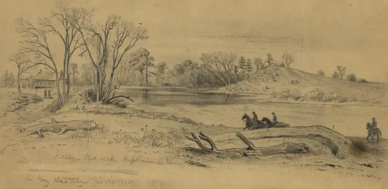 Kelly’s Ford on the Rappahannock River av Edwin Forbes