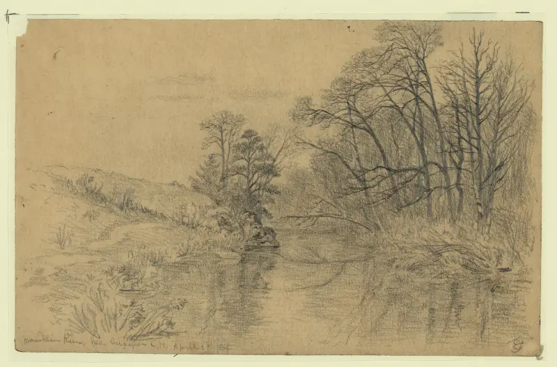 Bergsritt nära Culpepper Court House, 1 april 1864 av Edwin Forbes