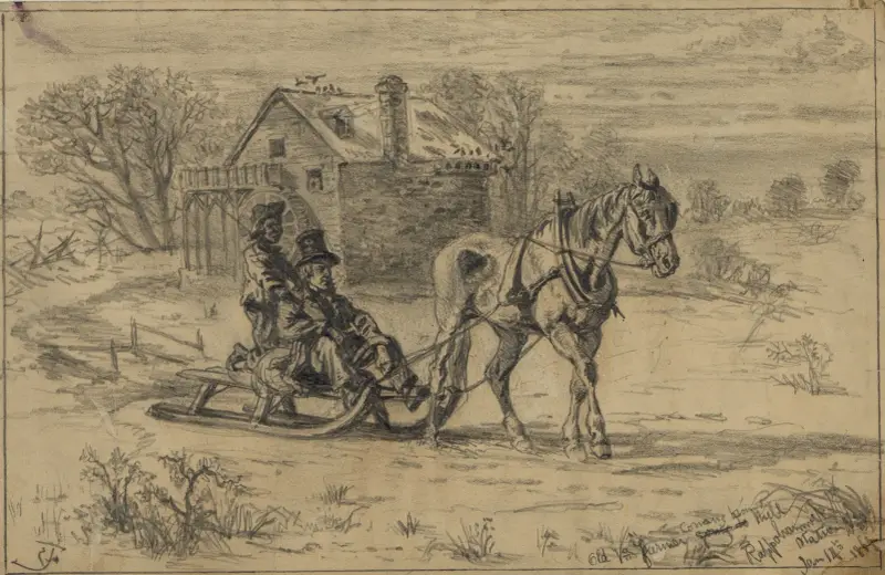 Gammal bonde från Virginia på väg hem från kvarnen. Rappahannock Station, Va. av Edwin Forbes