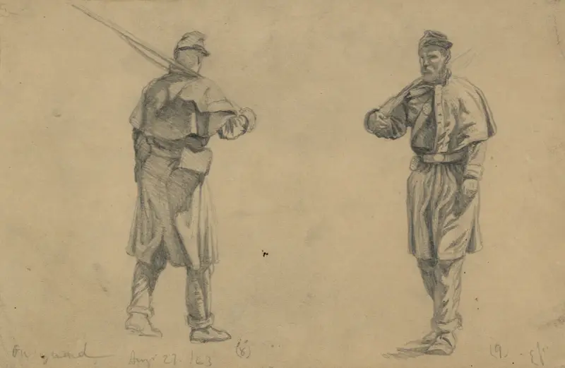 On guard – Aug. 27, 1863 av Edwin Forbes