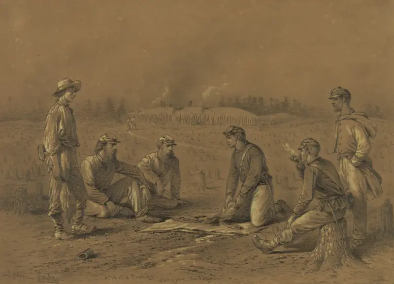 Pickets trading between the lines av Edwin Forbes