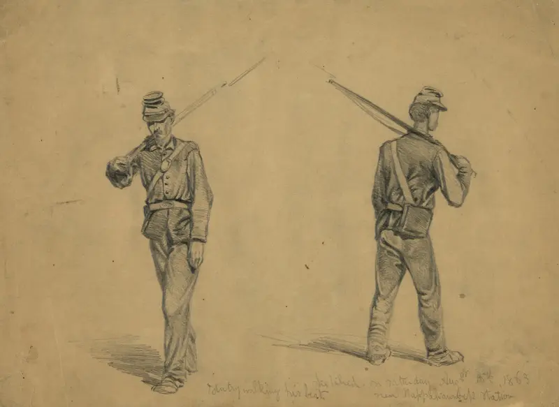 Wachposte auf seiner Runde von Edwin Forbes