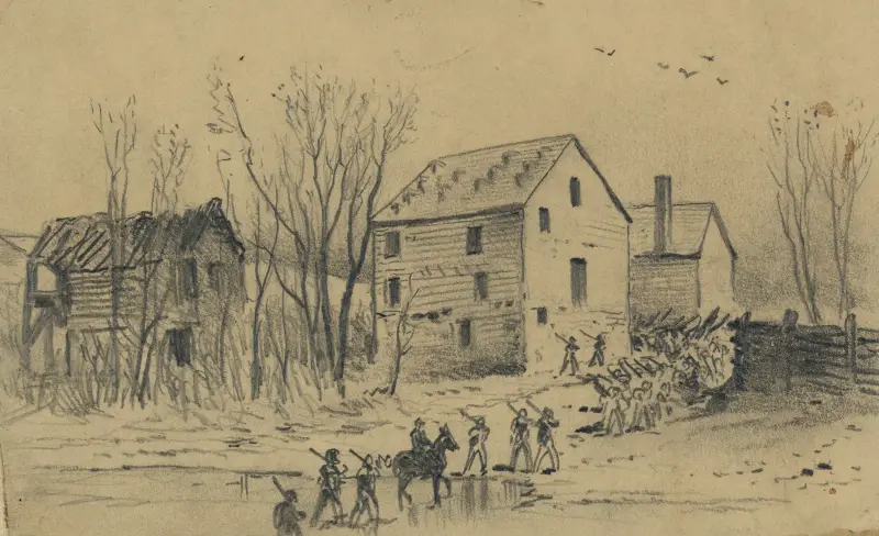 Die Potomac-Armee überquert den Broad Run. Rückzug von Culpepper von Edwin Forbes