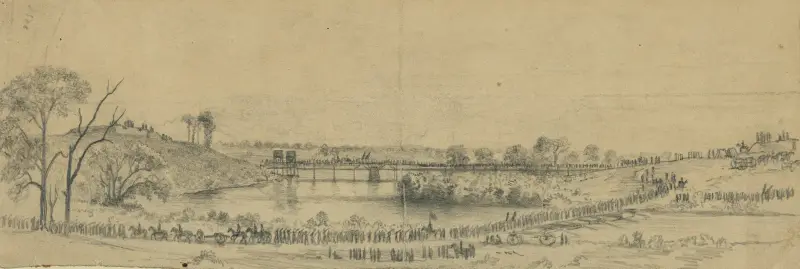 Die Army of the Potomac überquert den Rappahannock River. Rückzug von Culpepper nach Centreville von Edwin Forbes
