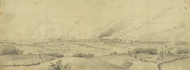 Slaget vid Antietam eller Sharpsburg av Edwin Forbes