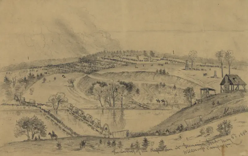 Die Überquerung des Rapidan bei Germanna Ford, 5. Mai 1864 – Wilderness-Feldzug von Edwin Forbes
